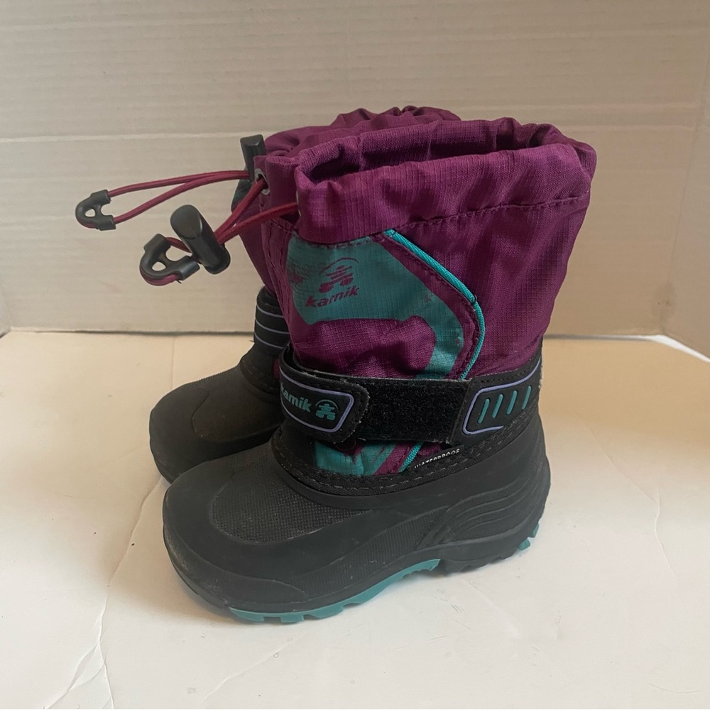 Kamik Snowcoast-3 Unisex-CHILDRENS, Toddler Size 8 Black Purple, Snow-boots